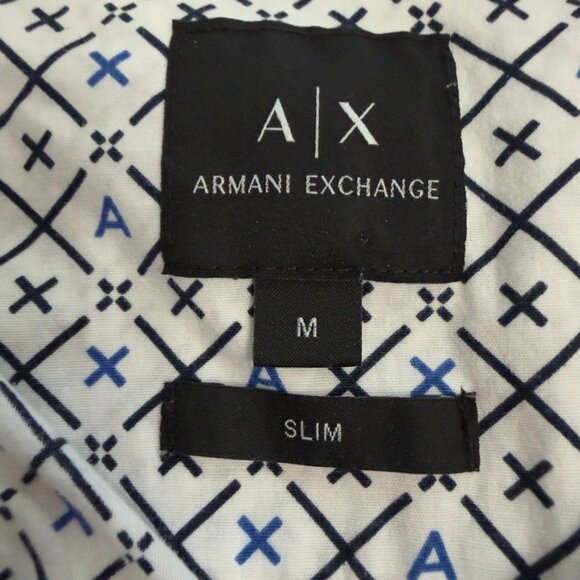 Armani Exchange Geometric Print Short Sleeve Shirt – Size Medium (Slim Fit) - Picture 5 of 11